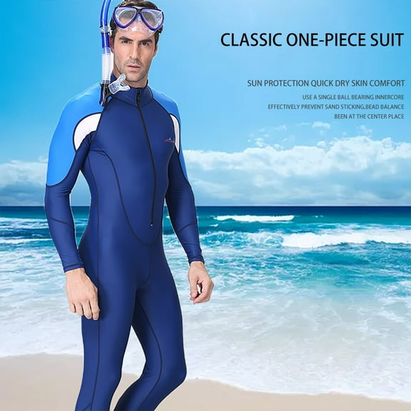 Men Wetsuit under $5! CQCYD Men's Snorkeling Wetsuit, 2mm Neoprene Long Sleeve Swimsuit for Diving Surfing, UV Protection Quick Dry, Full Body Swimwear for Water Sports