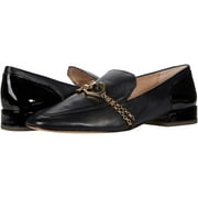 Louise Et Cie Everland Scale Embossed Leather Chain Detail Loafers Black (6, Black)