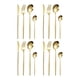 thumbnail image 4 of Juego de cubiertos de cocina reutilizables para fiestas en apartamentos y reuniones familiares. Dorado 16 piezas, 4 of 9