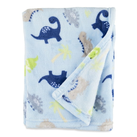 Parent’s Choice Plush Baby Blanket, Blue Dinosaur, 30 in x 36 in