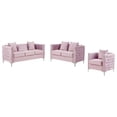 thumbnail image 2 of Bayberry Pink Velvet Sofa Loveseat Chair Living Room Set, 2 of 6