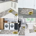 thumbnail image 6 of Kitchen Rugs and Mats Non Skid Washable Vintage Sunflower Wood Text Kitchen Mat and Rug Set,Floor Cushion Waterproof Rug,Rubber Backed Area Rugs for Kitchen Laundry, 6 of 7