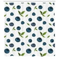 thumbnail image 2 of Ambesonne Fruit Shower Curtain, Blueberry Drawing Leaves Art, 69"Wx70"L, Petrol Blue White Green, 2 of 2