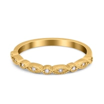 Yellow Tone, Simulated Cubic Zirconia Size-10 Half Eternity Wedding Band Ring Marquise CZ 925 Sterling Silver