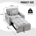 thumbnail image 6 of Lunale 3-in-1 Convertible Sleeper Sofa Chair Bed, Lounge Chair Indoor, Modern Single Couch for Living Room, Small Spaces, Gray Velvet, 6 of 8