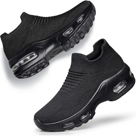 

Omagie Womens Walking Shoes Slip on Sock Sneakers Lady Girls Nurse Mesh Air Cushion Platform Loafers Fashion Casual