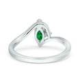 thumbnail image 3 of Marquise Art Deco Wave Wedding Engagement Ring Simulated Green Emerald CZ 925 Sterling Silver size 5, 3 of 5