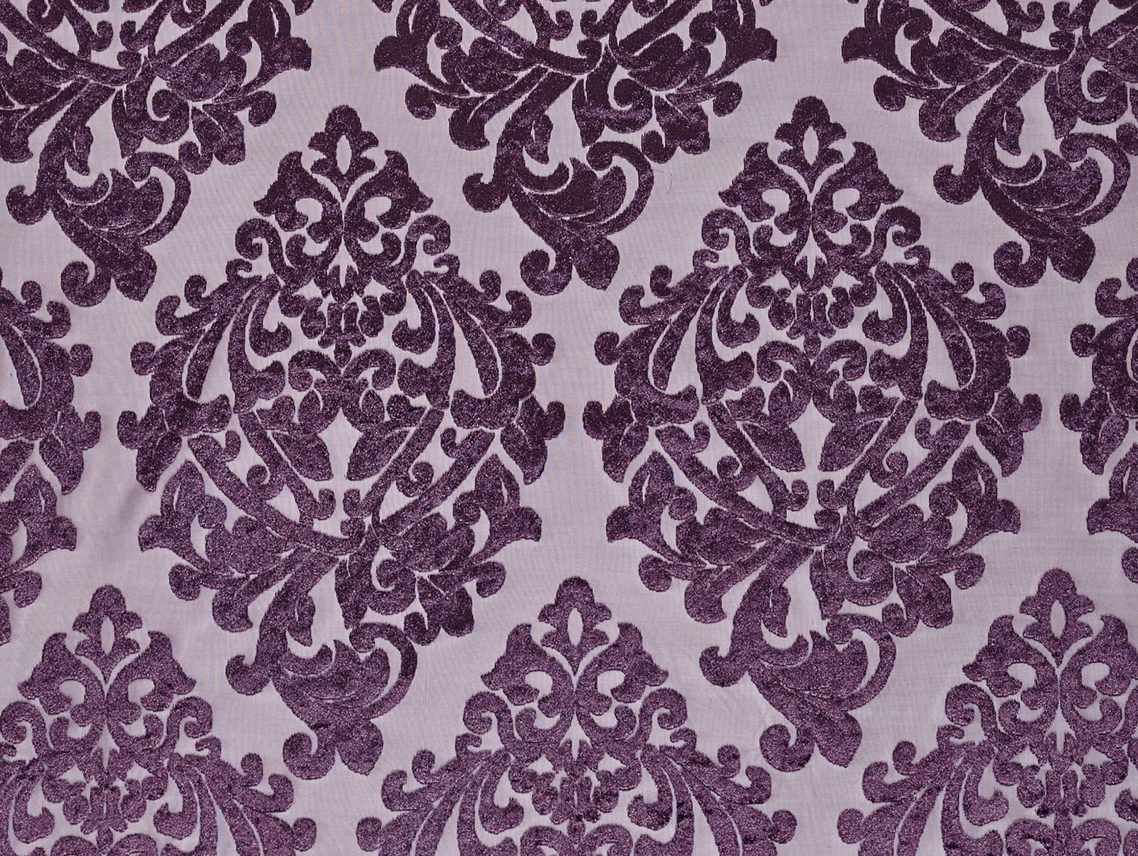 Mainstays Velvet Sheer Damask Burnout Rod Pocket Single Curtain Panel, Purple