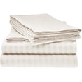 thumbnail image 3 of 400 Thread Count 100% Egyptian Cotton Sleeper Sofa Bed Sheet Set Stripe with 4 -PCS Fitted Straps, 3 of 5