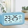 thumbnail image 1 of Reloj despertador digital con repetición con temperatura, humedad, fecha, inteligente, luminoso, volumen , brillo para escritorio, oficina, v , Azul Colco Despertador digital, 1 of 7