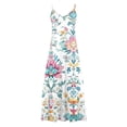 thumbnail image 4 of Odbmxy Camisole Maxi Dresses for Women Plus Size V-Neck Women Plus Size Dresses Holiday Flower Sleeveless Fancy Dresses,Pink 3XL, 4 of 5