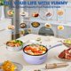 thumbnail image 5 of Dezin Hot Pot Electric Upgraded, sartén antiadherente, olla eléctrica de fideos rápidos, mini olla caliente portátil de 1.5 L para filete, huevo, arroz frito, ramen, avena, sopa con ajuste de potencia, 5 of 5