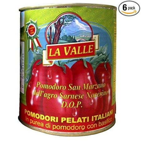 La Valle San Marzano D.O.P. Italian Peeled Tomatoes 6-pack of 28 oz cans
