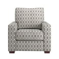 thumbnail image 3 of Weston Home Svolvar Modern Fabric Upholstered Square Arm Chair, Brown/Blue Diamond Pattern Fabric, 3 of 7
