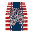thumbnail image 2 of Amzcrzy Polyester Tablecloths America Independence Day Patriotism Table Runners 4Th of July Party Holiday Tablecloths Decorations for Kitchen Home Dining 13X72 Inches Red White and Blue Star, 2 of 6
