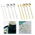 thumbnail image 6 of Youworth Silver 5 Long Handle Teaspoons Tea Spoon Stainless Steel Ice Cream Mixing Latte Coffee, 6 of 9