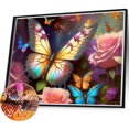 thumbnail image 2 of Cuadros Decorativos 5D bricolaje taladro redondo completo diamante pintura mariposa decoración del hogar arte artesanal(2) Wdftyju de costura negro 4 estilos, 2 of 9