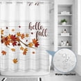 thumbnail image 4 of No Hook Shower Curtain with Built-in Rings - Fall Thansgiving Washable Waterproof Fabric Bathroom Curtains for Hotel,Rentals, Stall 48 X 72 Inch , Orange Maple Leaf White Wood Texture, 4 of 9