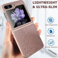 thumbnail image 6 of Compatible Glitter Case for Samsung Galaxy Z Flip 5 5G Case Screen Protector,Luxury Bling Rhinestone Diamond Case Samsung Flip 5 Case Cover,Phone Case for Samsung Galaxy Z Flip 5 Cases Rose Gold, 6 of 13