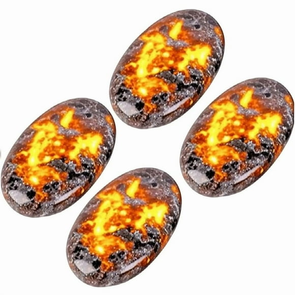 4 Pcs Pierre de Flamme Naturelle Flamme Pierre de Yoga Jouet Sensoriel à Main Outil de Méditation Naturel Ornement de Bureau pour Fontaine