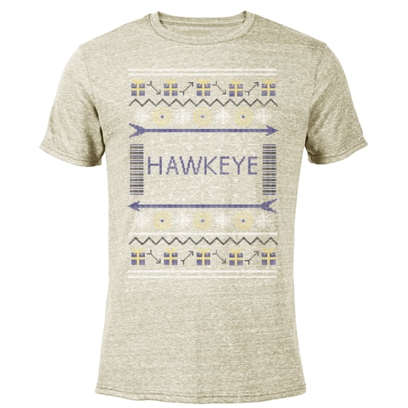Marvel Hawkeye Ugly Christmas Sweater Holiday - Short Sleeve Blended T-Shirt for Adults – Customized-Yellow