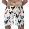 thumbnail image 2 of Farm Roosters Beach Board Shorts with Pockets Mens Swim Trunks Quick Dry Stretch Board Shorts with Soft Mesh Lining Novelty Beach Short with Pockets Summer Boardshorts, 2 of 7
