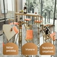 thumbnail image 2 of Yardi Yarda Bar Table and Chairs 5-Piece Set, Bar Table with Storage Function and Gold Frame, Bar Chair with Brown Tabletop and Blue Cushion, Orange, 2 of 19