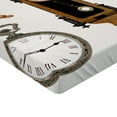thumbnail image 2 of Ambesonne Vintage Fitted Sheet, Antique Clocks Pattern, Twin XL Size, Umber and Beige, 2 of 3