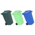 thumbnail image 1 of OUNONA 3pcs Hinged Lid Trash Can Plastic Odor Prevention for General Users Office Use, 1 of 8