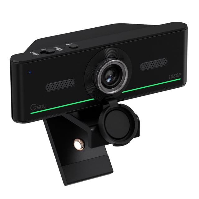 Cámara web Gsou 1080P con Bluetooth, corrección automática de luz