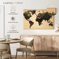 thumbnail image 5 of Elephant Stock Unique World Map Wall Art - Horizontal Canvas Wall Art - Living Room Wall Decor - Map Canvas - Brown And Green Decor - 51" x 34", 5 of 8