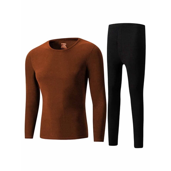 XRoczxe Men’s Thermal Underwear Set, Soft Fleece‑Lined Long Johns Winter Warm Base Layer Top & Pants