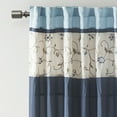 thumbnail image 3 of Madison Park Serene Pleated with Floral Embroidery Window Panel, 50x84", Navy, 3 of 7