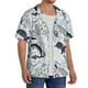 thumbnail image 2 of Fotbe Sea Animal Camisa Estampada de Manga Corta para Hombre, Casual de Verano, Estilo Playero, Sin Arrugas-Small, 2 of 5