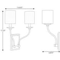 thumbnail image 2 of Progress Lighting Bonita 2-Light Wall Sconce, Brushed Nickel, Summer Linen Shade, 2 of 8