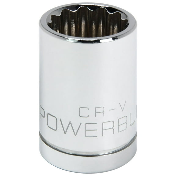 Powerbuilt 1/2 Inch Drive x 18 MM 12 Point Shallow Socket - 642016