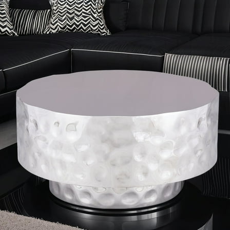 The CT-90-30-30 Silver Metal Coffee Table for a Sophisticated Living Space