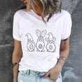 thumbnail image 2 of RKSTN Hauts pour Femmes 2024 Col Rond Manches Courtes Mignon Lapin de Pâques Imprimé T-Shirt Mode Été Coupe Décontractée Blouse Unie, 2 of 9