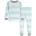 thumbnail image 1 of Burt's Bees Girls Pyjama Set Organic Cotton Green Rugby Stripe ( 7 ), 1 of 1