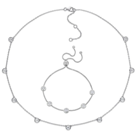 Everly Women's Created Moissanite Sterling Silver Necklace