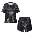 thumbnail image 4 of Lsque Majestic Forest Stag Women's Short-Sleeved Pajama Set - 2 Piece Soft and Lightweight Sleepwear Set-Large, 4 of 9