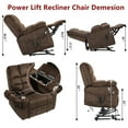 thumbnail image 6 of LITVZ Triple Motor Zero Gravity Power Lift Recliner Chair for Elderly, Extra Wide, Lifts Vertically, Legs Elevated Above The Heart, Heat Massage, 6 of 10