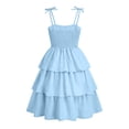 thumbnail image 7 of Kiijoy Girls Smocked Layered Spaghetti Strap Dress Summer Casual A Line Dress, Sizes 5-14, 7 of 7