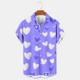 thumbnail image 4 of ZCFZJW Hawaiian Shirt for Men Loose Regular Fit Casual Valentine Day Heart Pattern Print Short Sleeve Button Down Graphic Beach Holiday T-Shirts Tops Purple XXXL, 4 of 4