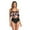 1-Black, variant on Dihao Tankini Swimsuit for Women Clearance Plus Size Women High Waisted Swimsuit Two Piece Ruffled Flounce Top with Ruched Bottom Swimwear