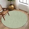 thumbnail image 3 of Sage Green Burlap Texture Large Area Rugs for Bedroom Living Room, Soft Non Slip Carpet Bedside Rug, Farmhouse Vintage Sage Green Round Floor Cover Kitchen Accent Rug 7' for Dining Room/Office, 3 of 9