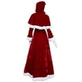 thumbnail image 3 of Sxiwei Women's Santa Costume Mrs. Claus Christmas Costume White Trim Velvet Maxi Dress with Belt Type B M, 3 of 5