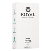 Royal XL Ultra Thin Premium Lubricated Vegan Latex Condoms, 10 Count