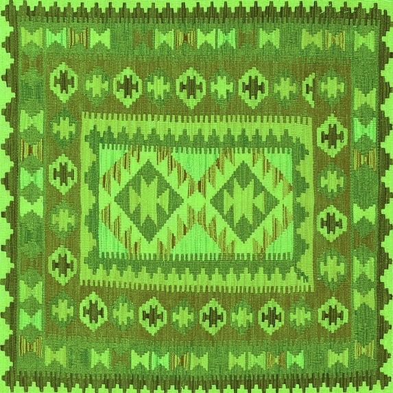 Ahgly Company Indoor Square Persian Green Traditional Area Rugs, 6' Square