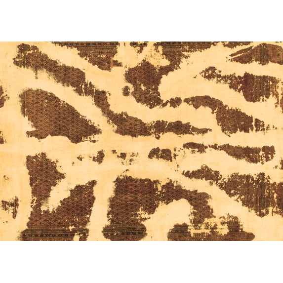 Ahgly Company Indoor Rectangle Abstract Brown Modern Area Rugs, 3' x 5'